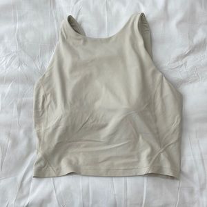 Bone/natural ivory align high neck tank